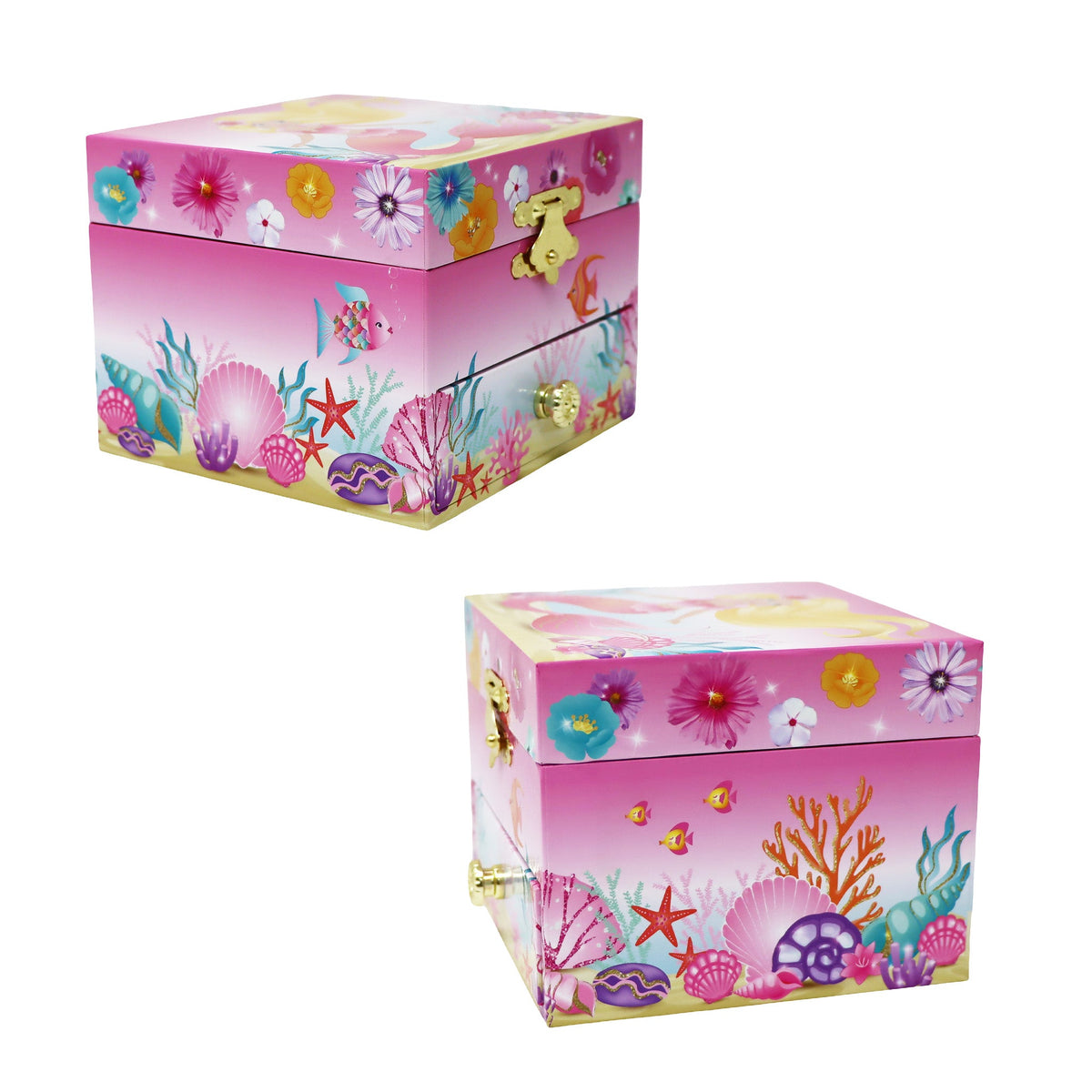Pink Poppy Mermaid Small Musical Jewellery Box