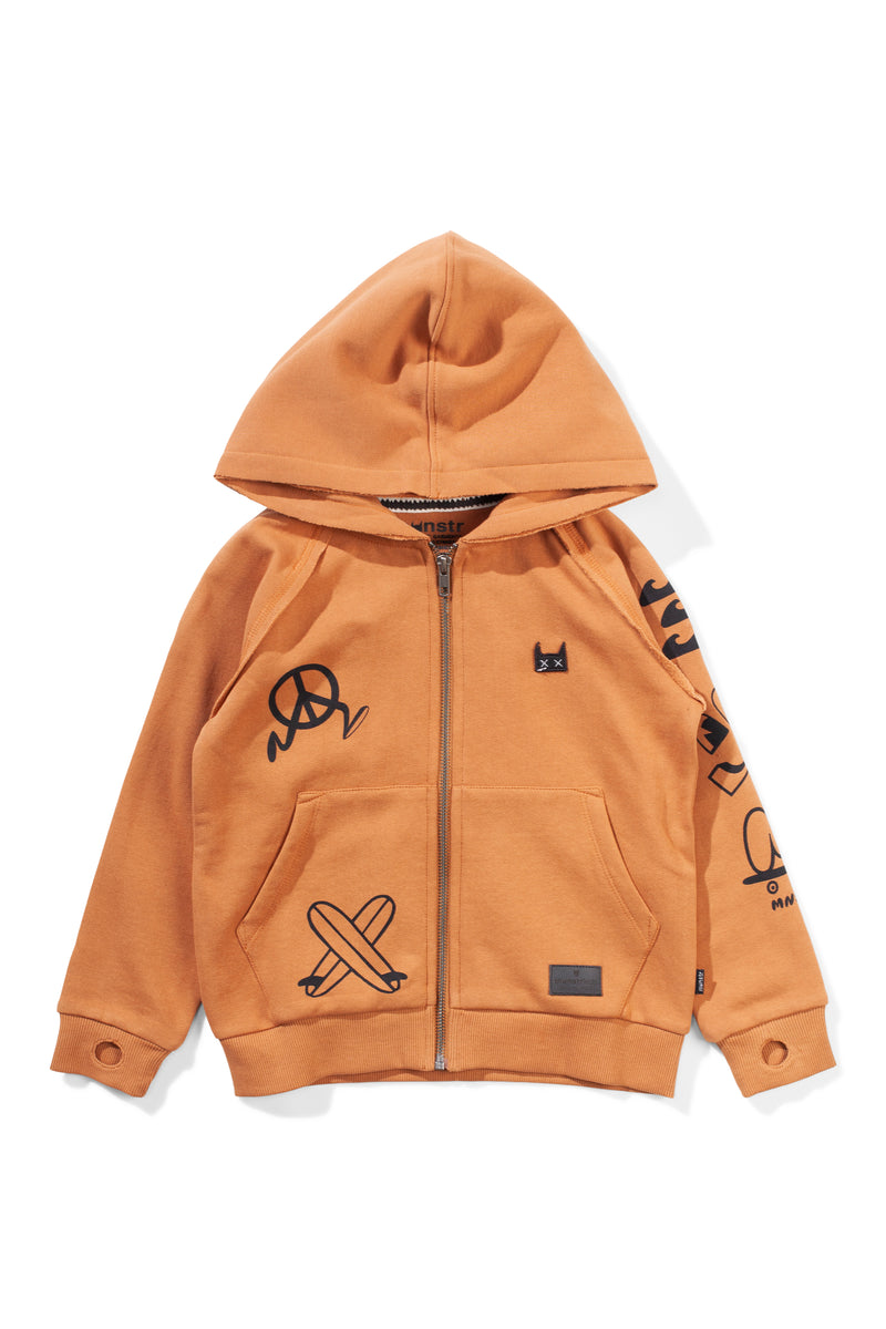 Munster Kids Icon Patch Hoodie almond in orange