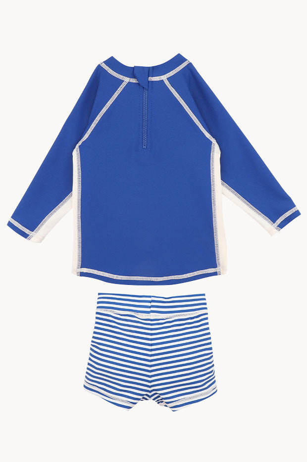 Minihaha Bodhi LS Rashie & Trunk Set - Nautical Blue