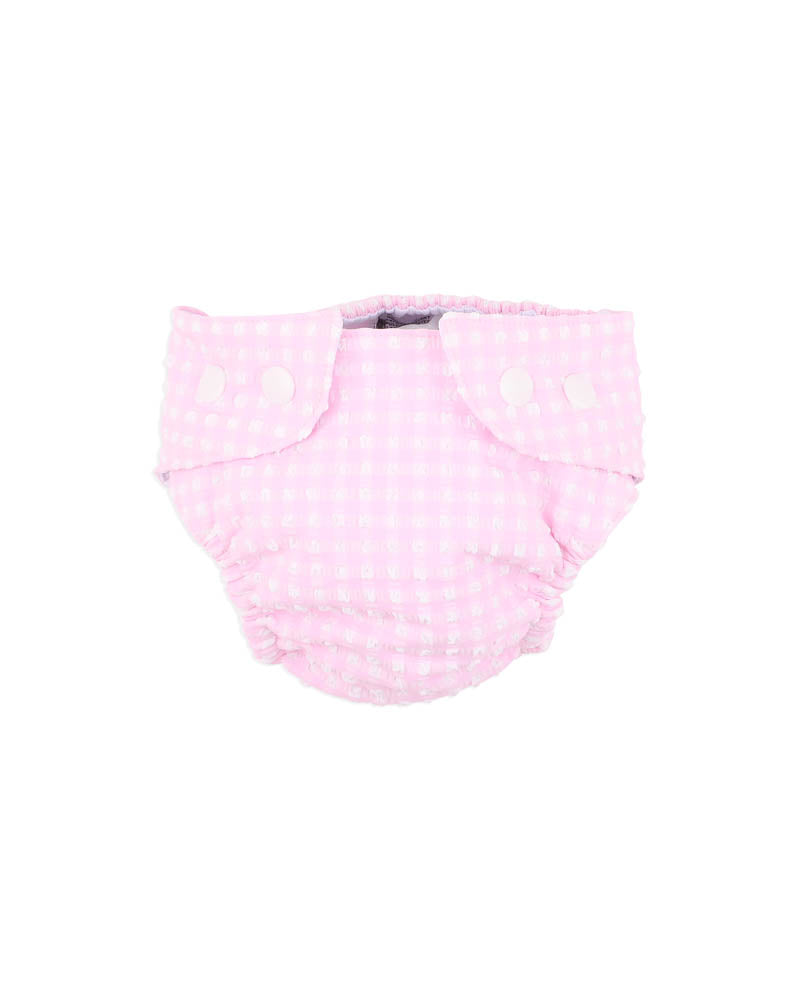 Minihaha Pink Gingham Aqua Nappy - Pink Gingham