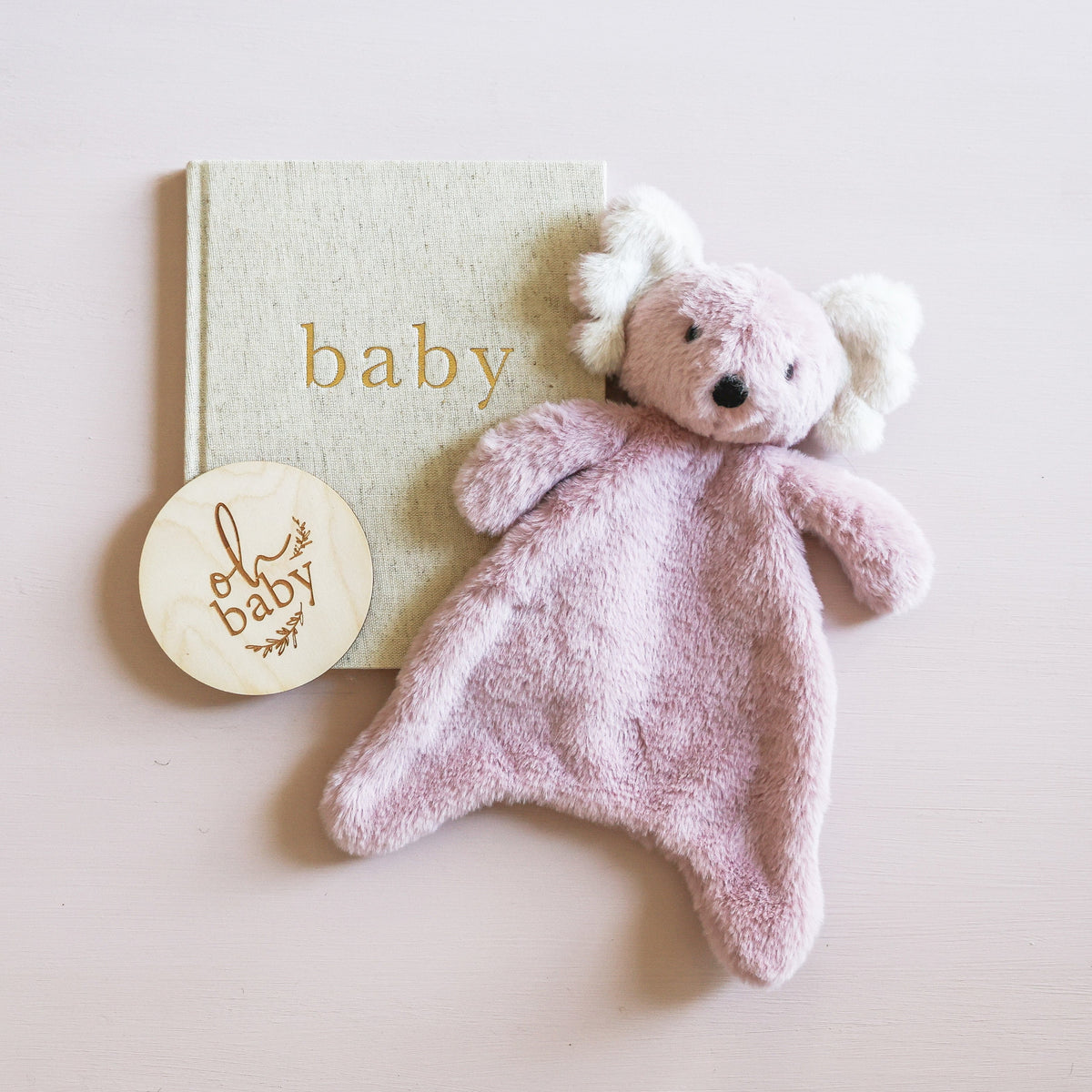 Alimrose Plush Baby Koala Comforter Petal - lifestyle