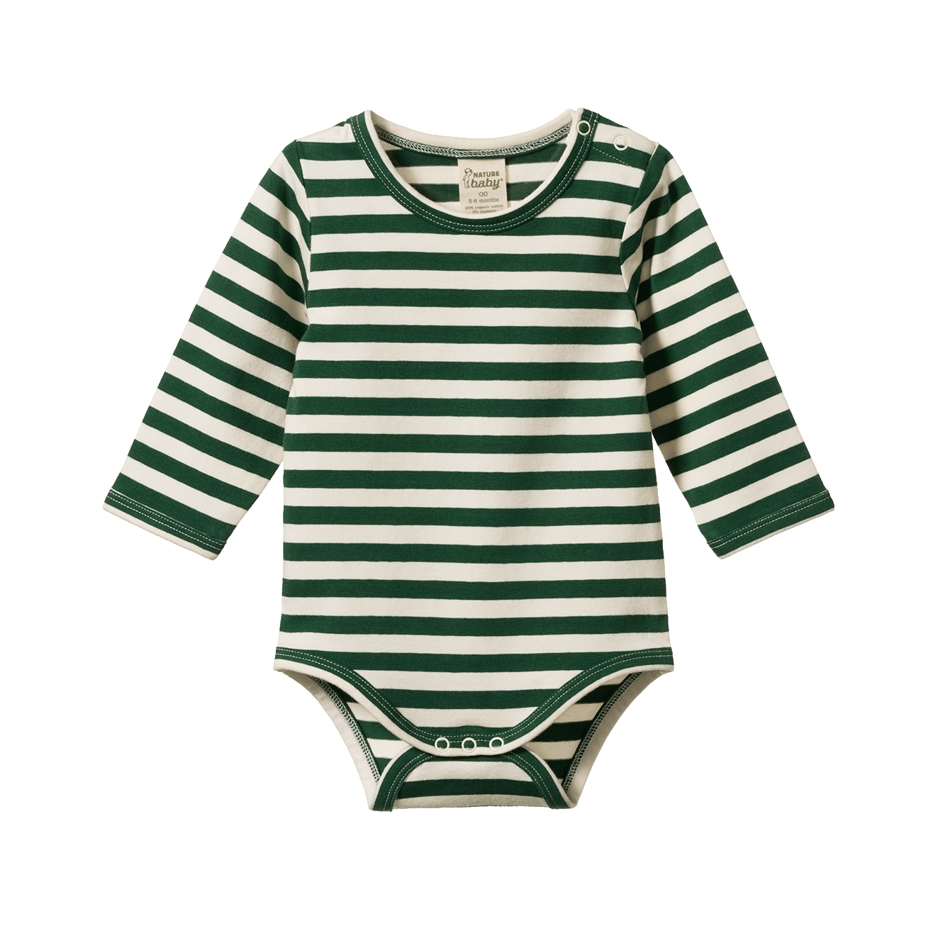 Nature Baby Stretch Jersey LS Bodysuit in Eden Sea Stripe