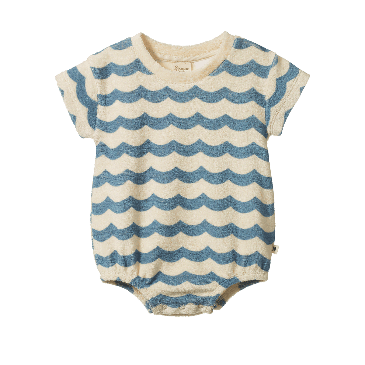 Nature Baby Juno Romper Terry - Waves Print