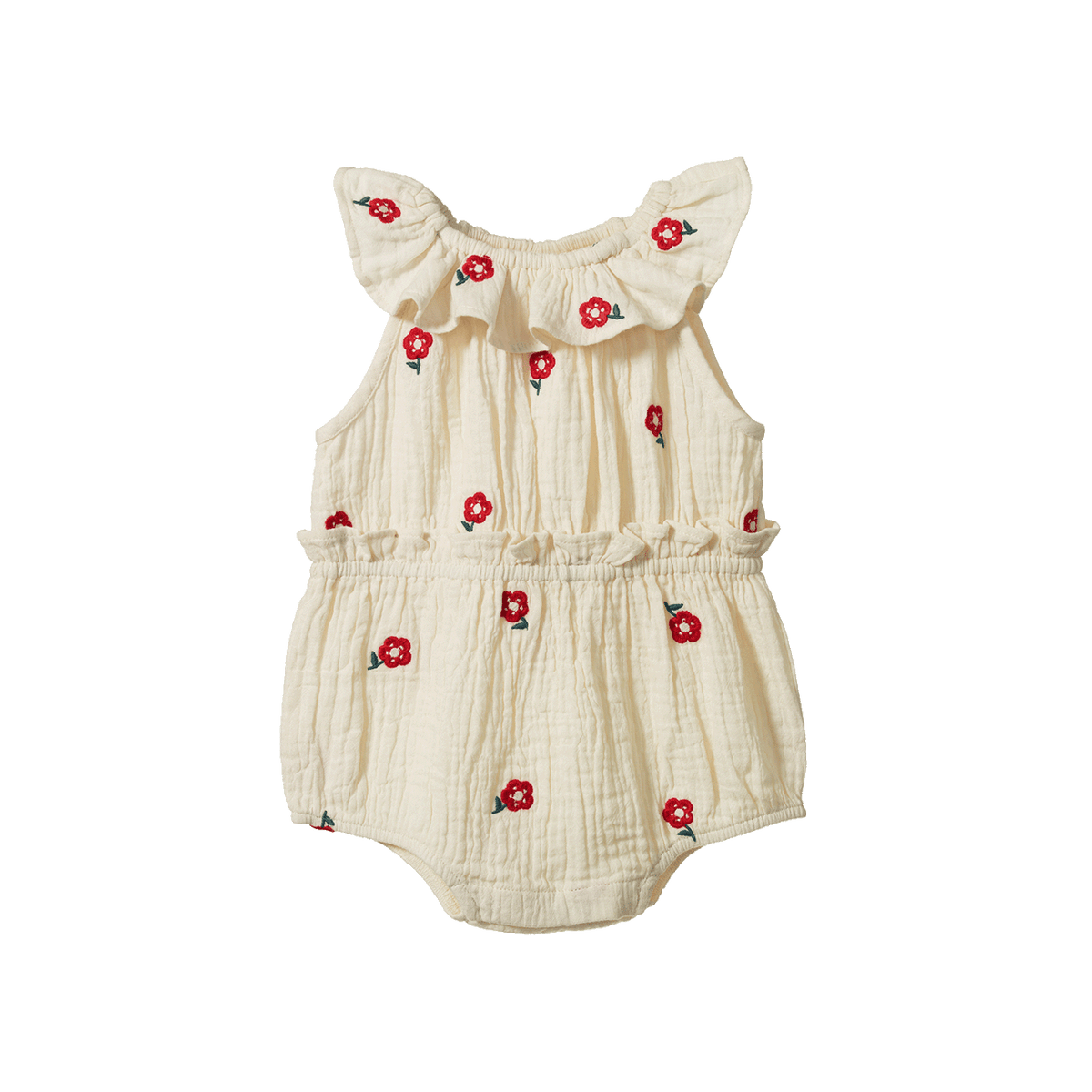 Nature Baby Plum Suit Muslin - Red Flora