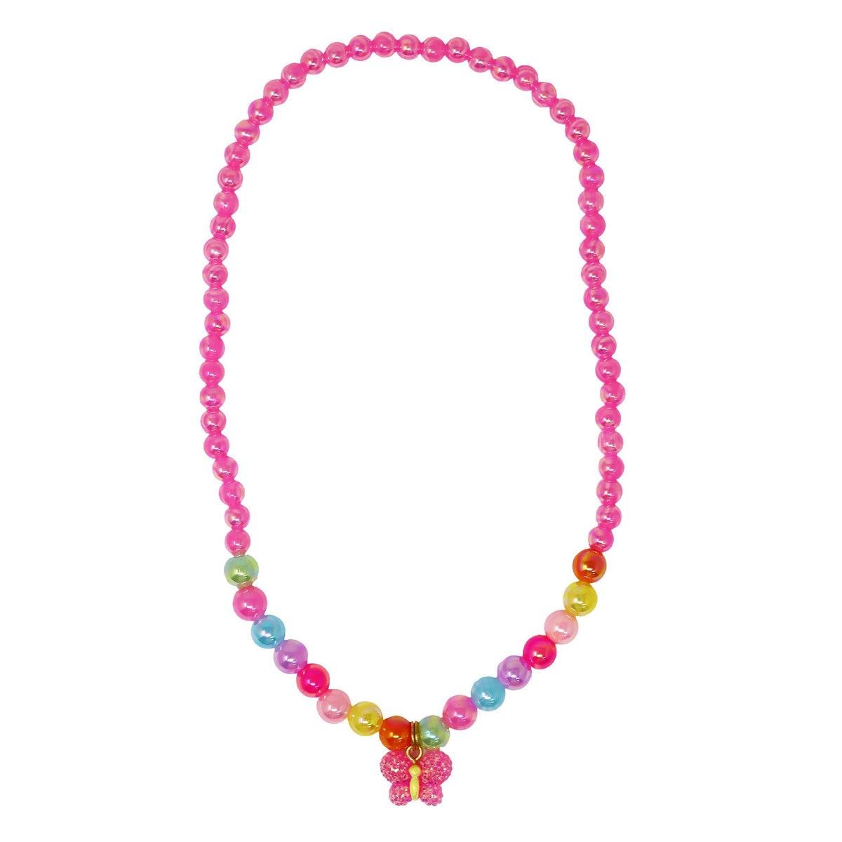 Pink Poppy Sparkle Butterfly Necklace & Bracelet Set
