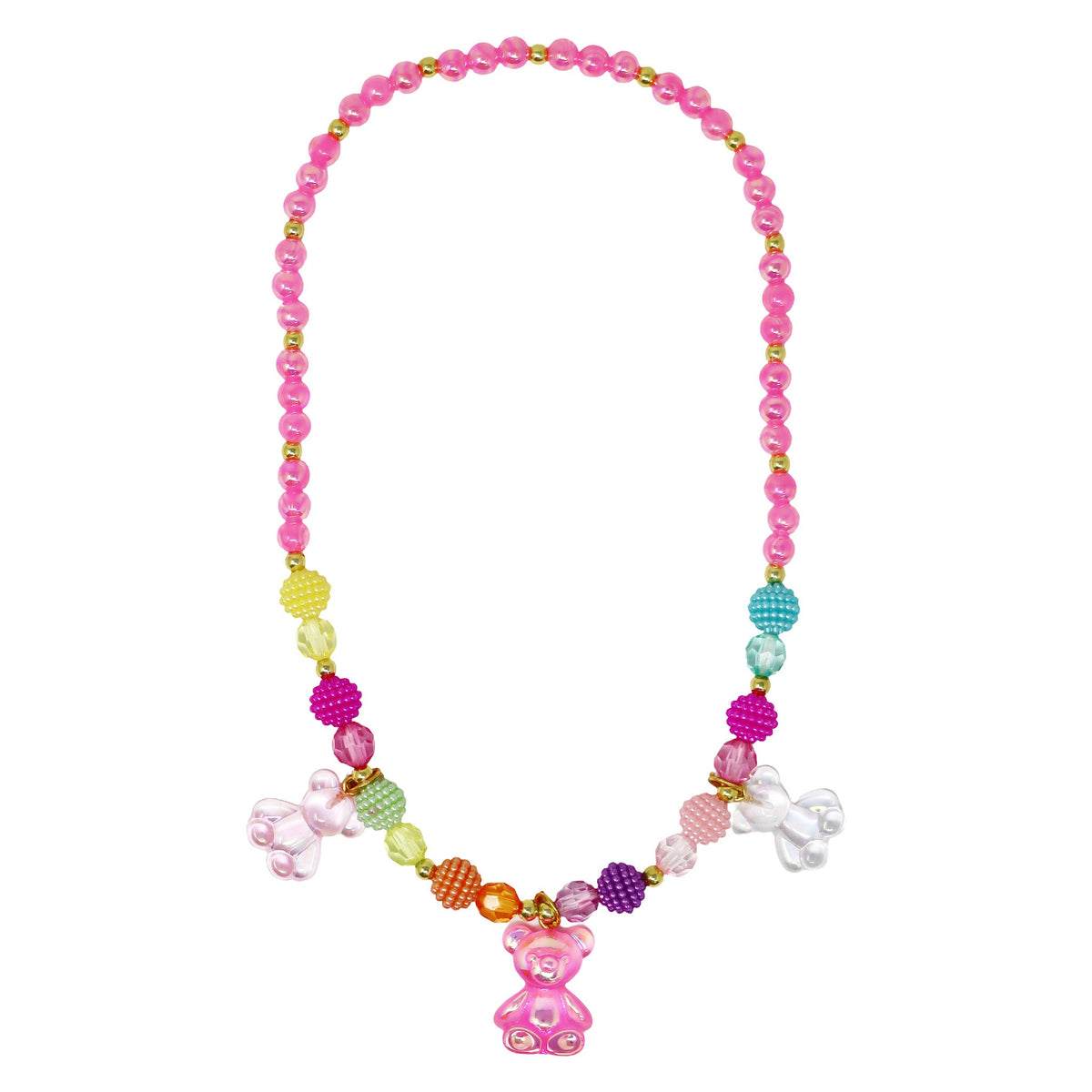 Pink Poppy jelly bear necklace