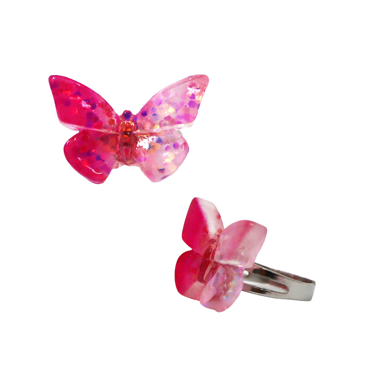 Pink Poppy Sparkly Girls Rings