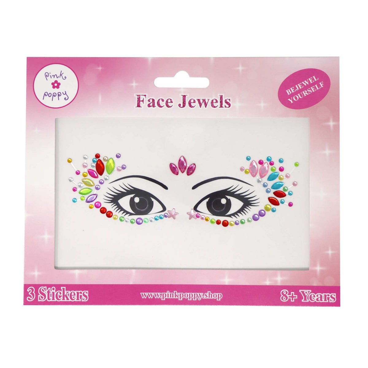 Pink Poppy Romantics Bejeweled Face Jewels
