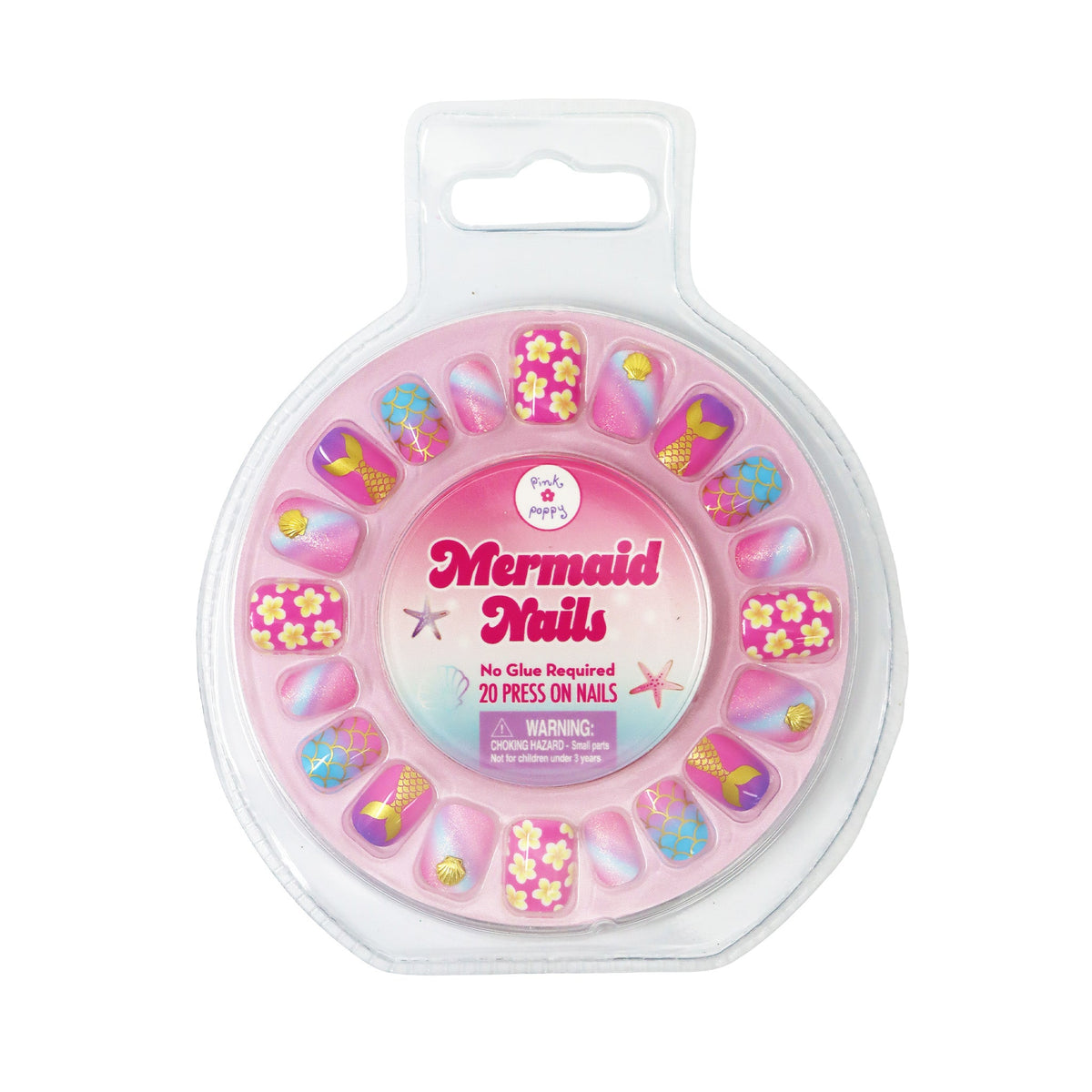 Pink Poppy Mermazing Mermaid 3D Press On Nails