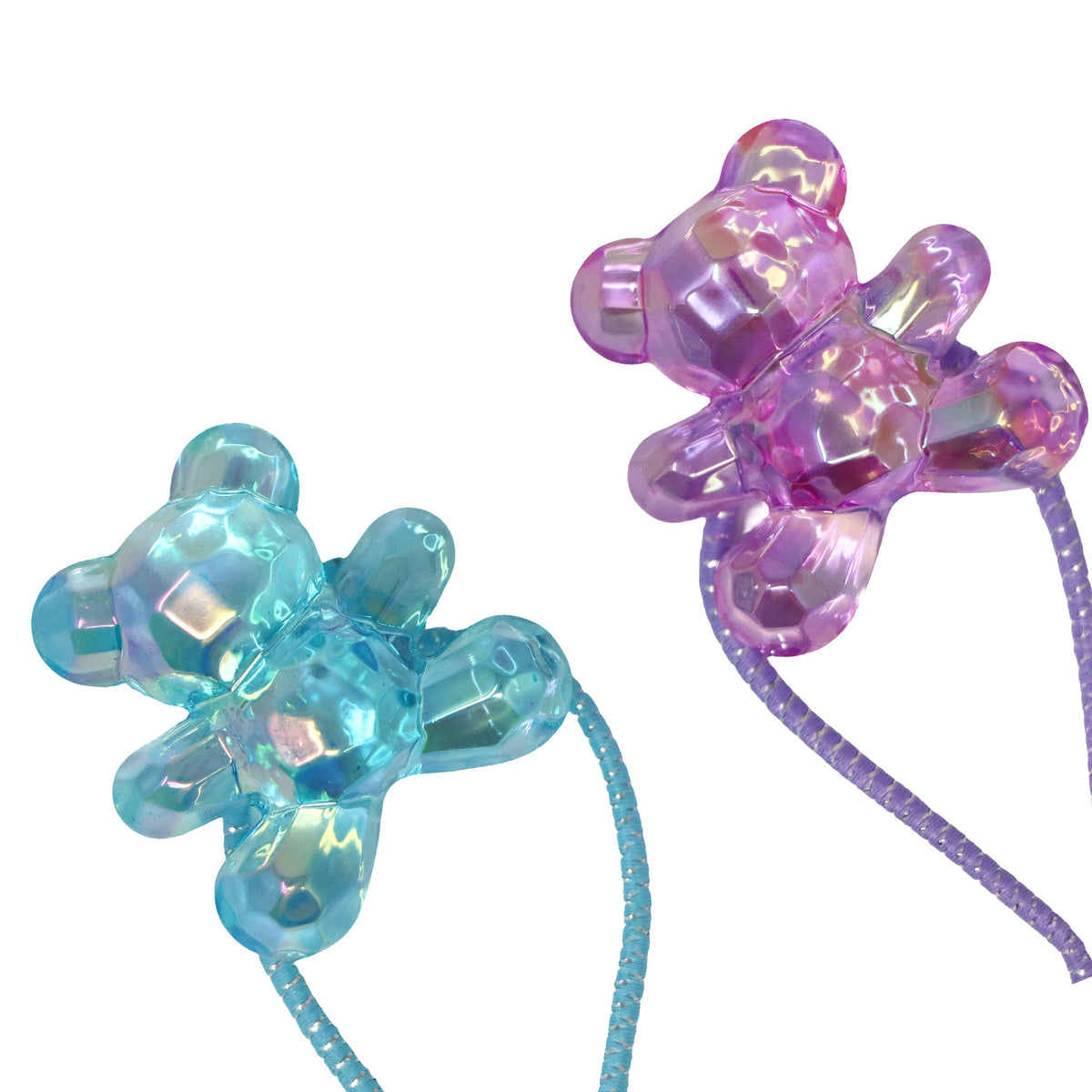 Pink Poppy Teddy Bear Hair Elastics