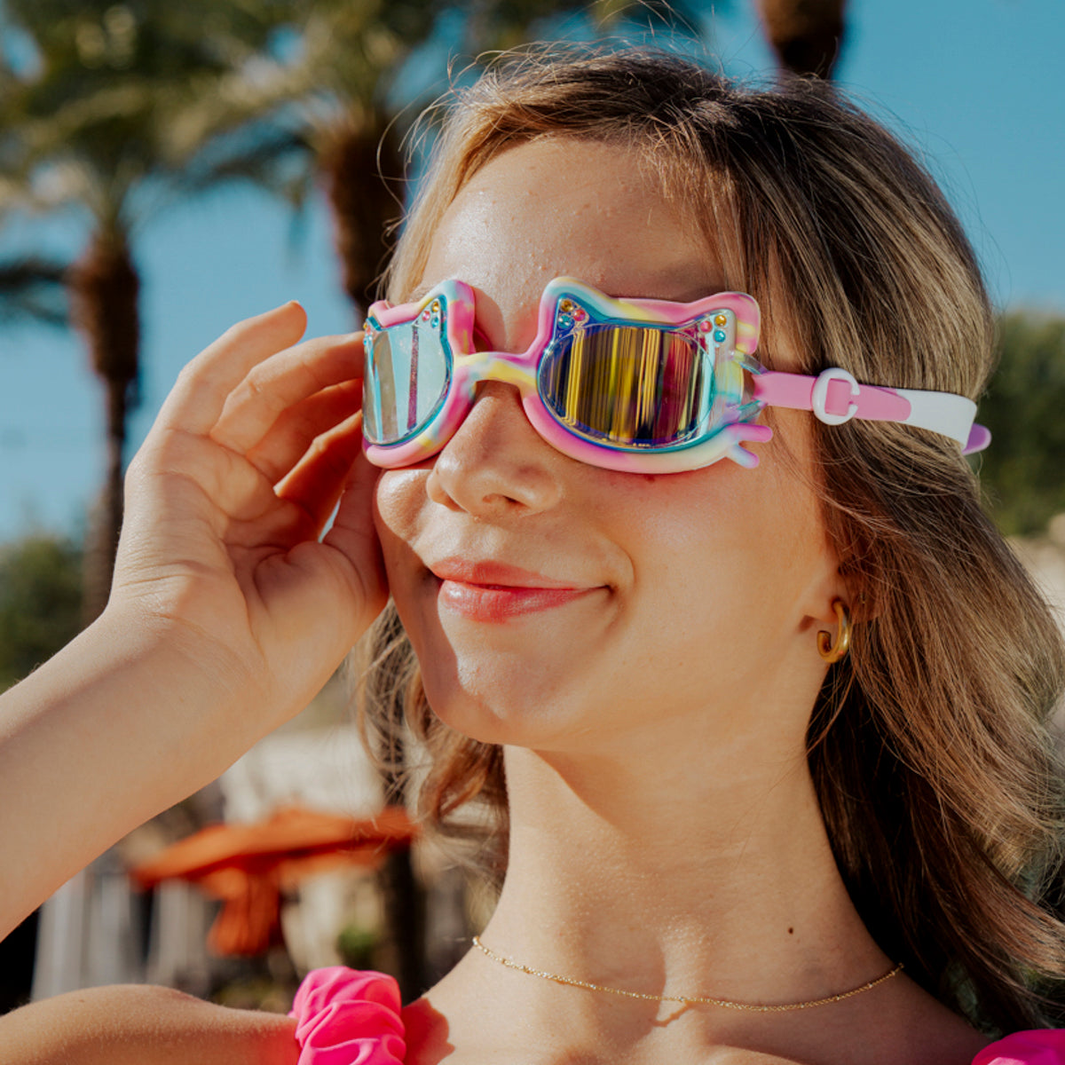 Bling2o Tie-Dye Tabby Swim Goggles - Meowberry Breeze