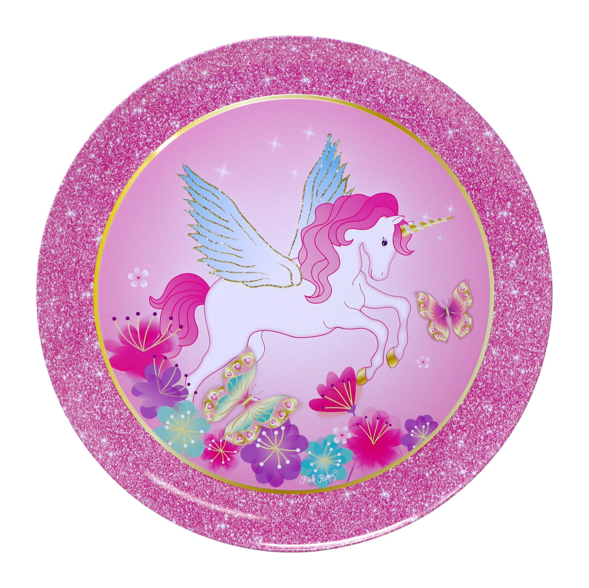 Pink Poppy Unicorn Rainbow 15 pc Tin Tea Set in Carry Case
