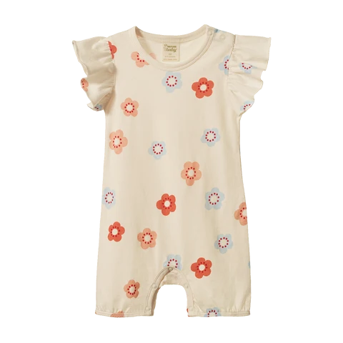 Nature Baby Tilly Suit - Flora Stamp Print
