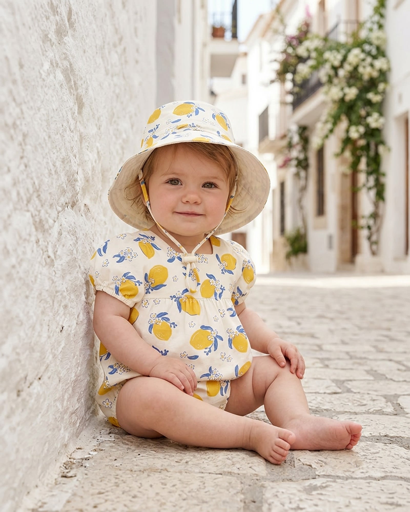 Toshi Baby Romper Arcadia Lemonade Cream