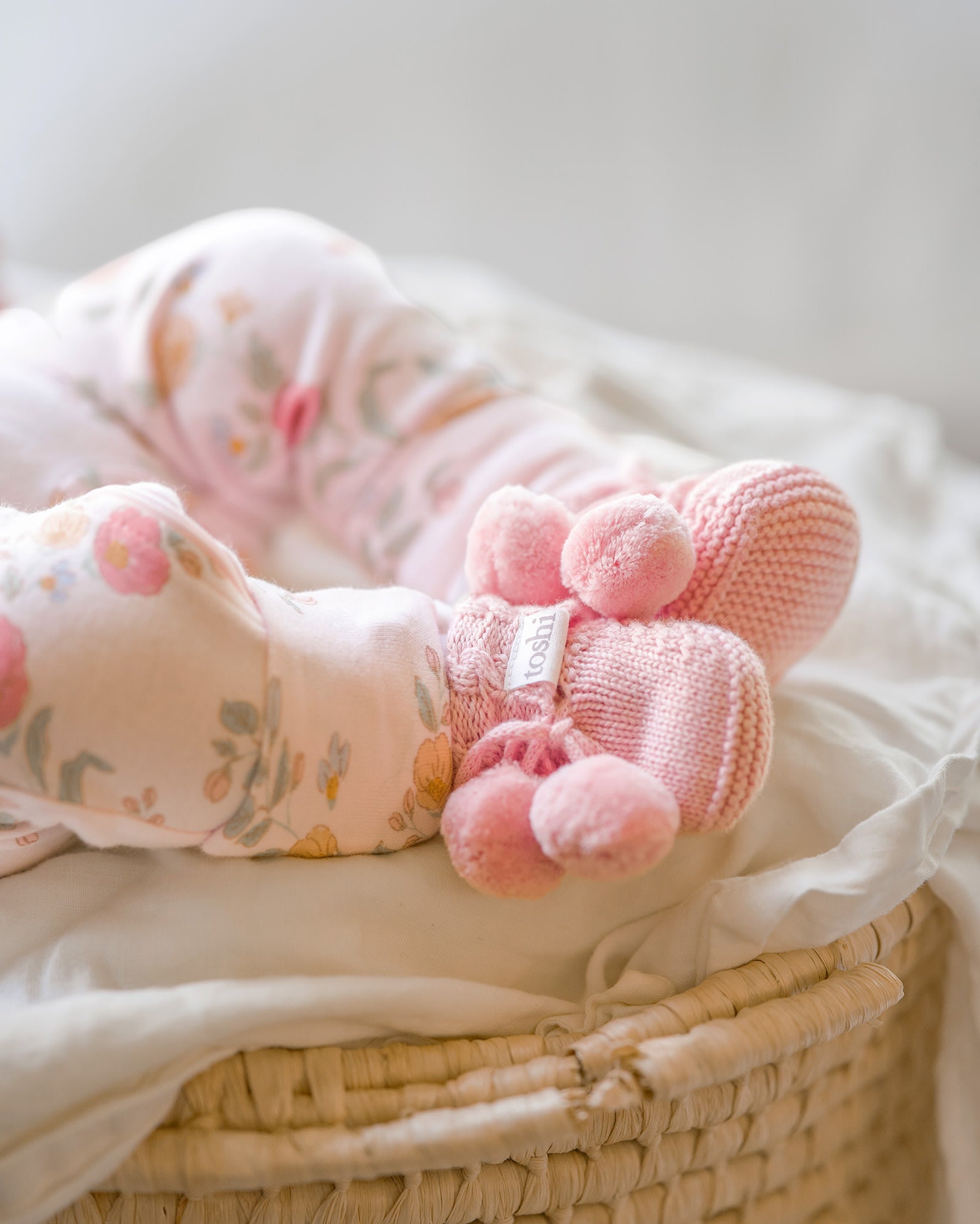 Toshi Organic Booties Yummy Misty Rose