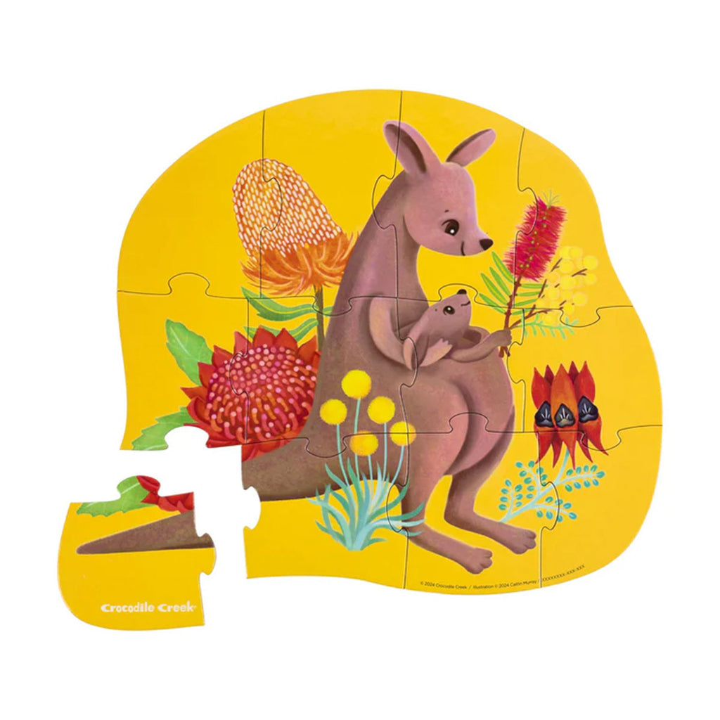 Crocodile Creek Mini Puzzle 12 pc - Kangaroo & Joey