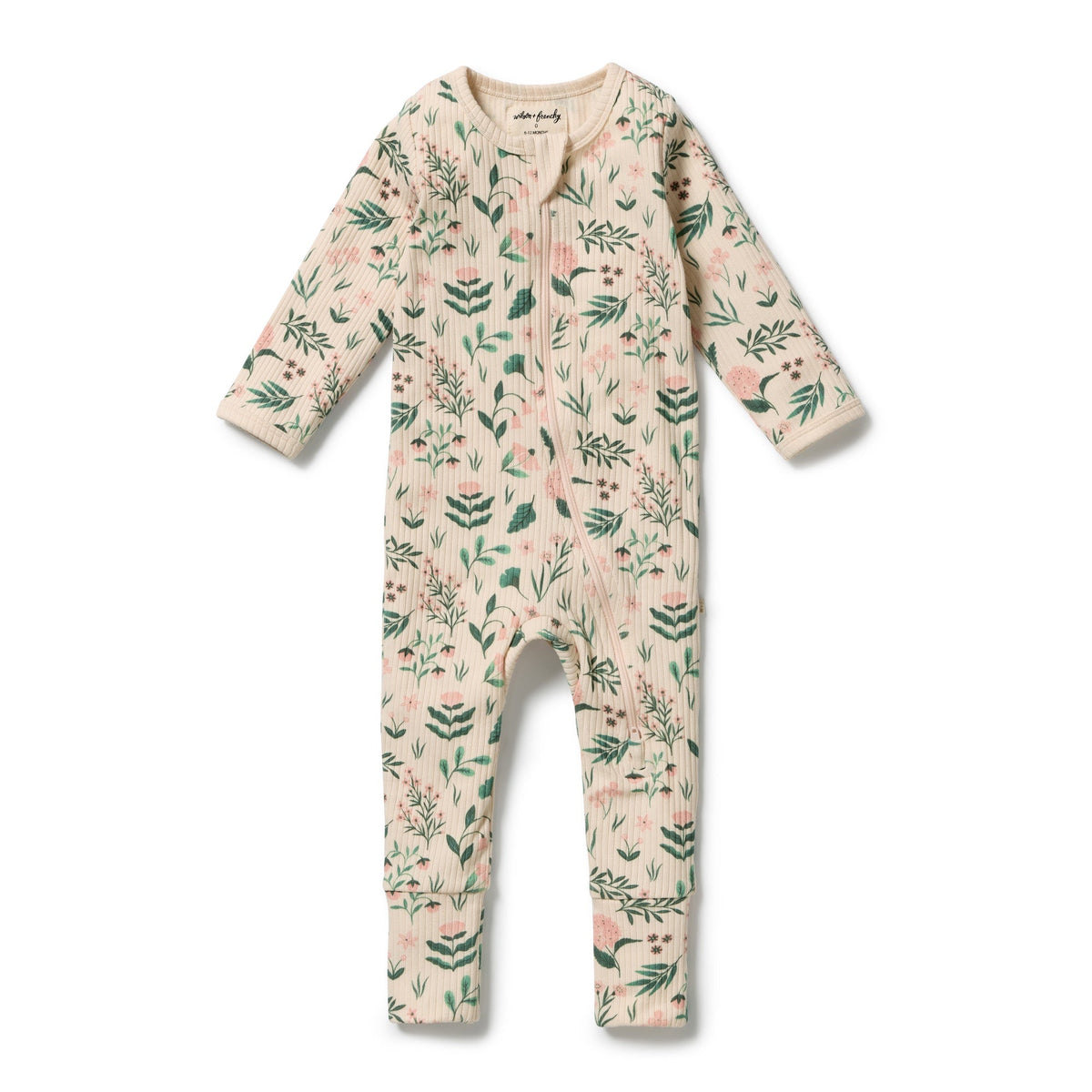 Wilson & Frenchy Sweet Bloom Organic Zipsuit with Feet