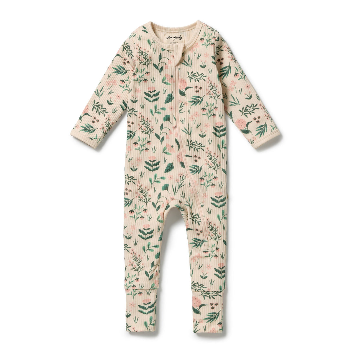 Wilson & Frenchy Sweet Bloom Organic Zipsuit with Feet