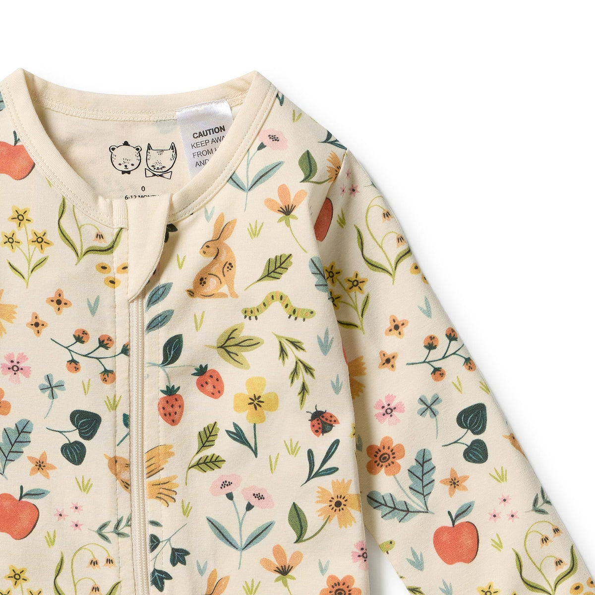 Wilson & Frenchy Summer Garden Organic Zipsuit with Feet