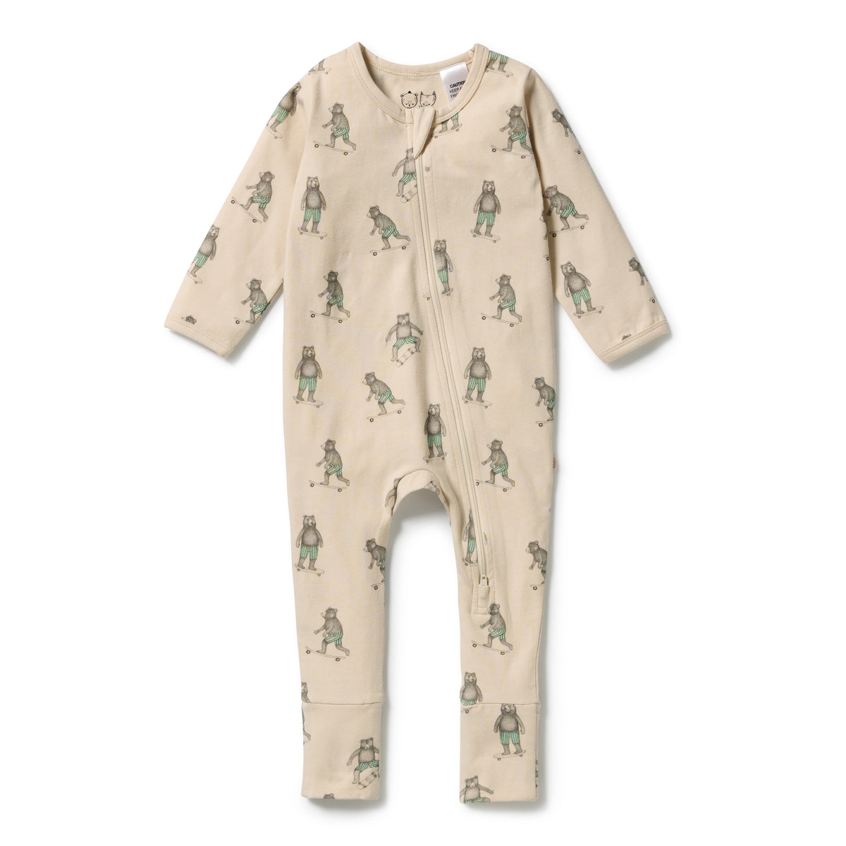 Wilson & Frenchy Skater Club Organic Zipsuit with Feet