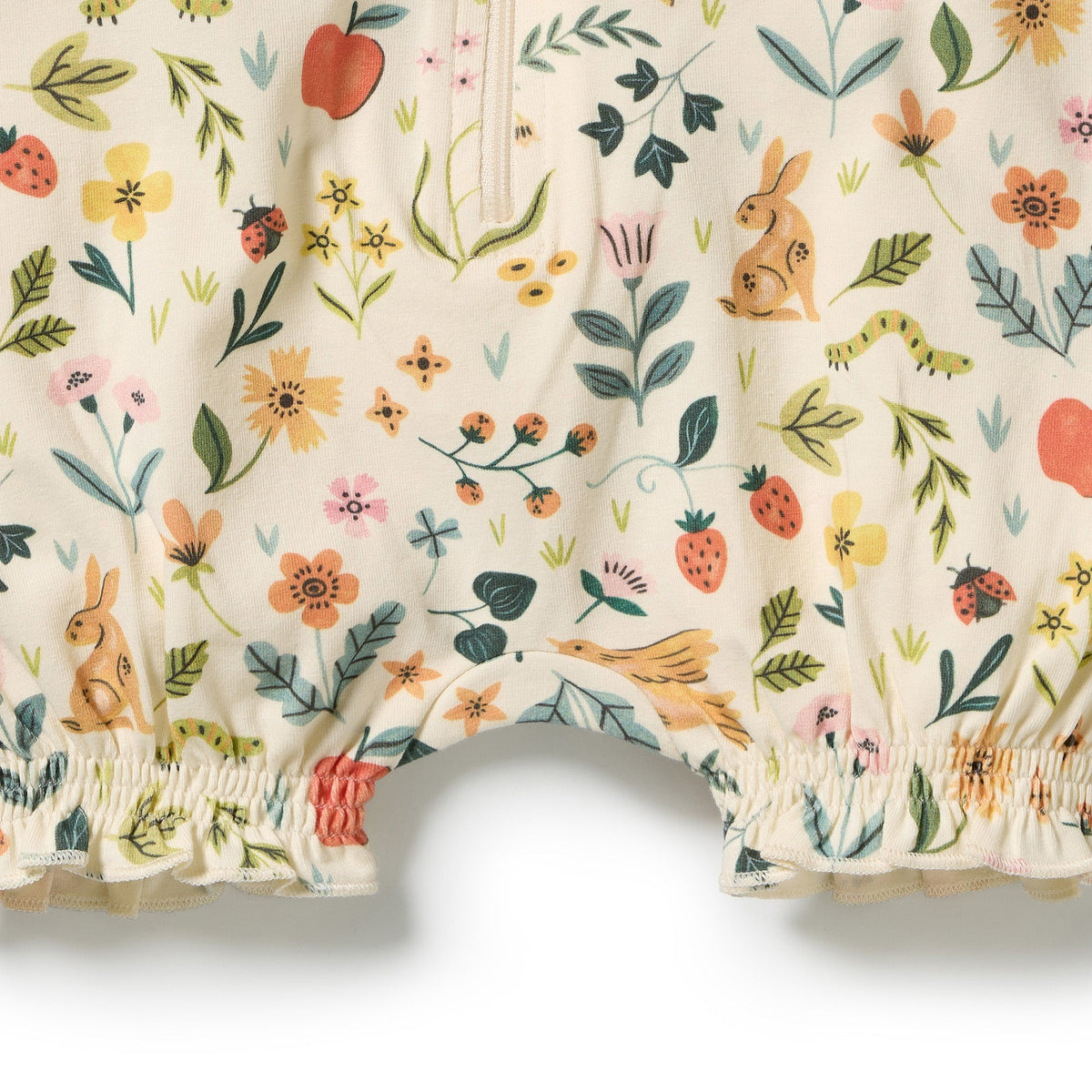 Wilson & Frenchy Summer Garden Organic Ruffle Zipsuit