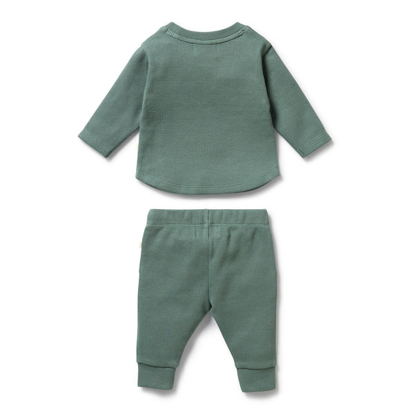 Wilson & Frenchy Organic Cotton Waffle Set in Pine Green