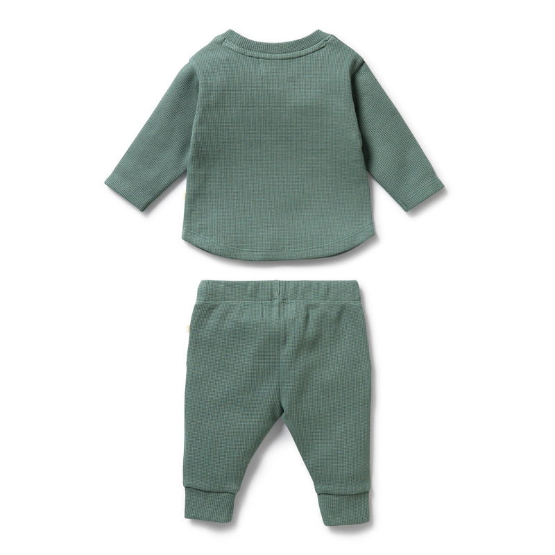 Wilson & Frenchy Organic Cotton Waffle Set in Pine Green