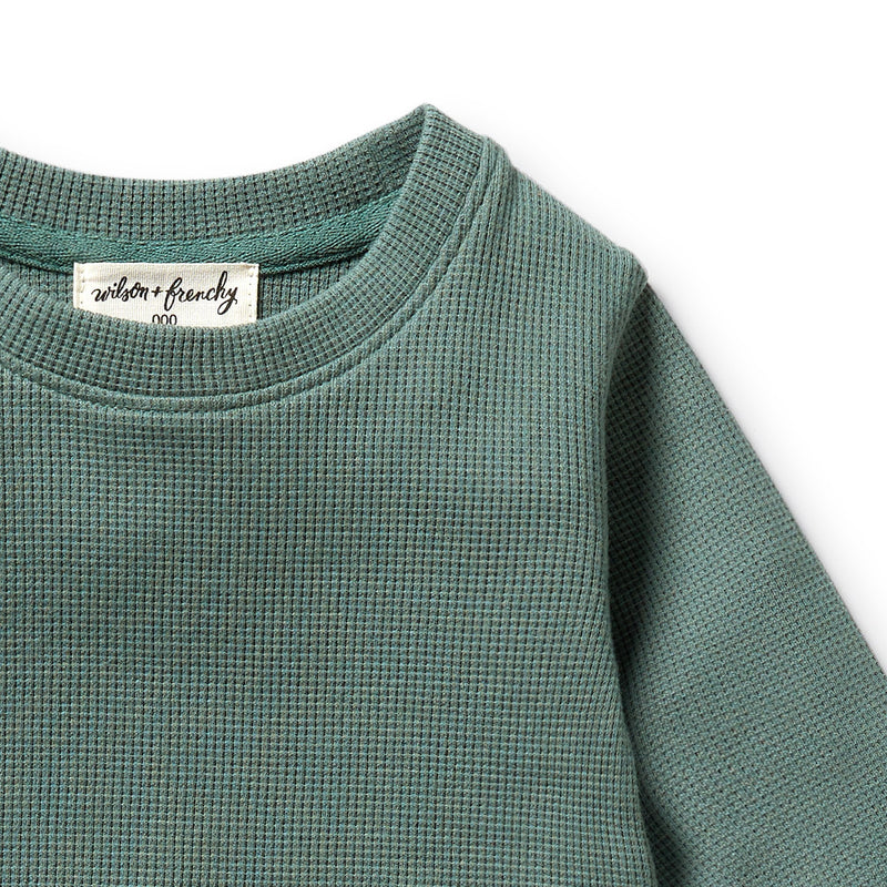 Wilson & Frenchy Organic Cotton Waffle Set in Pine Green