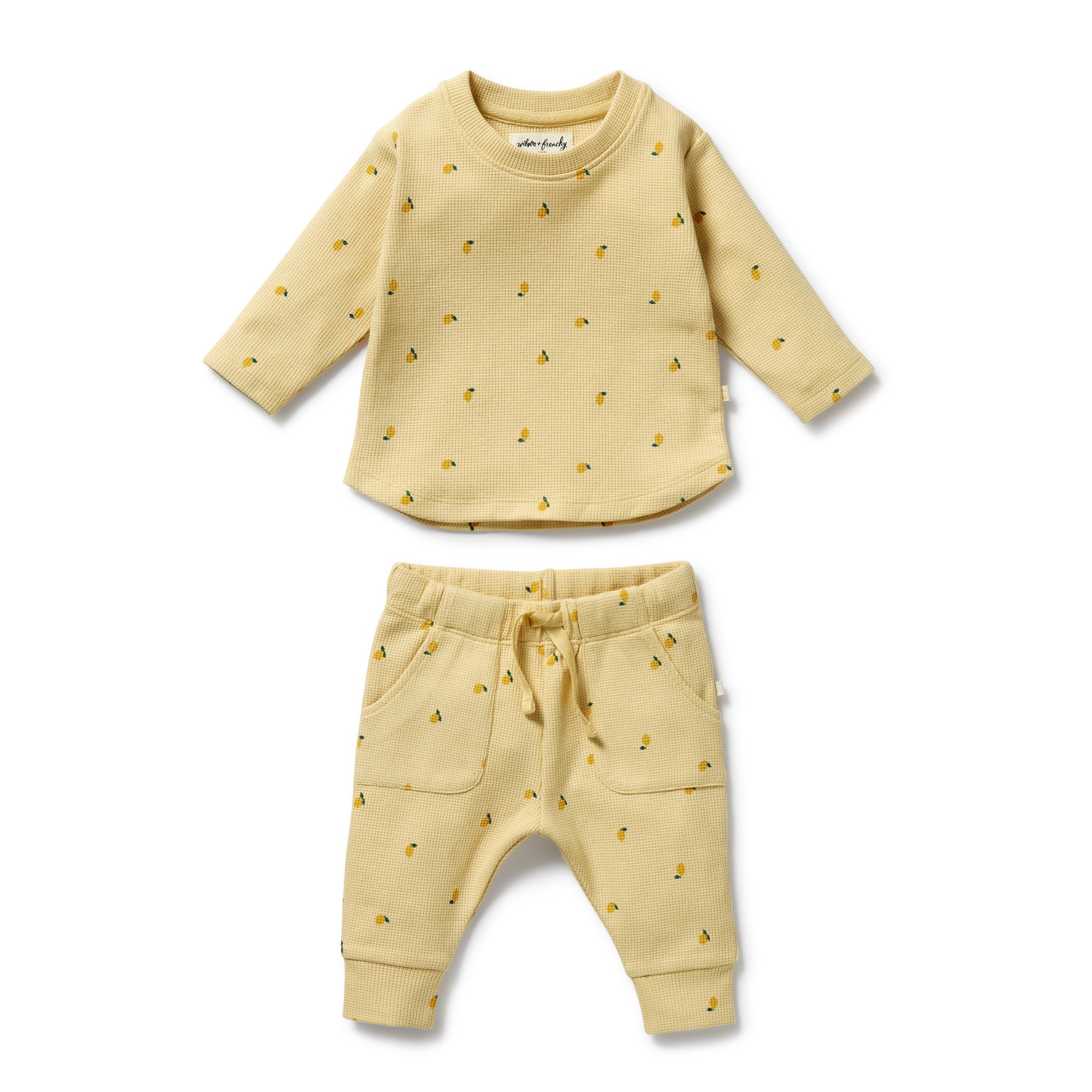 Wilson & Frenchy Organic Cotton Waffle Set in Little Lemon