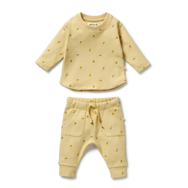 Wilson & Frenchy Organic Cotton Waffle Set in Little Lemon