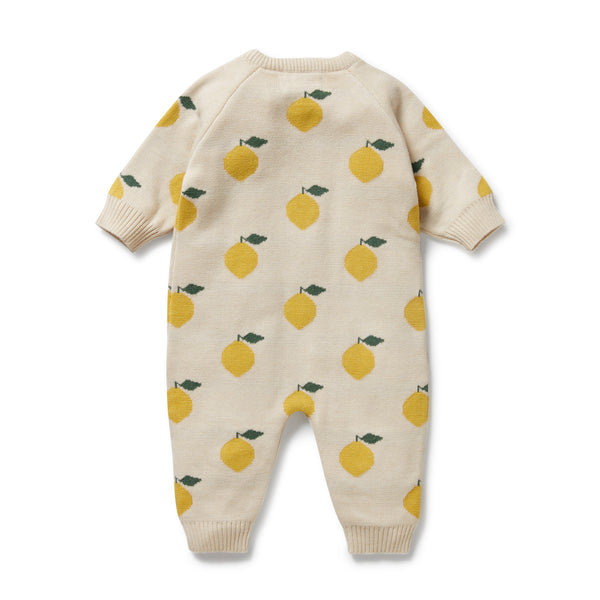 Wilson & Frenchy Lemony Organic Knitted Jacquard Growsuit