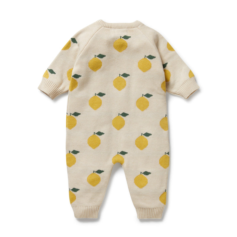 Wilson & Frenchy Lemony Organic Knitted Jacquard Growsuit