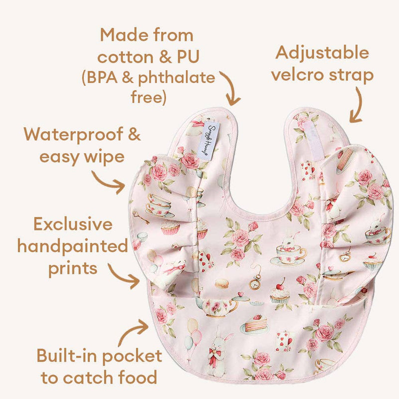 Alice’s Tea Party Frill Snuggle Bib