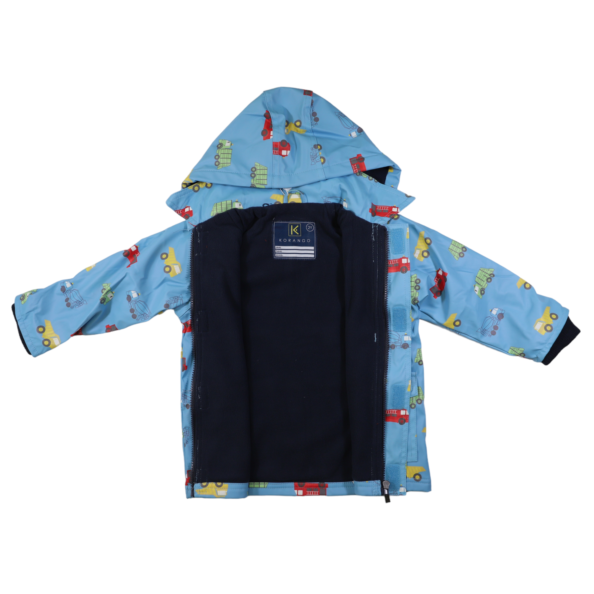 Korango trucks polar fleece raincoat in blue