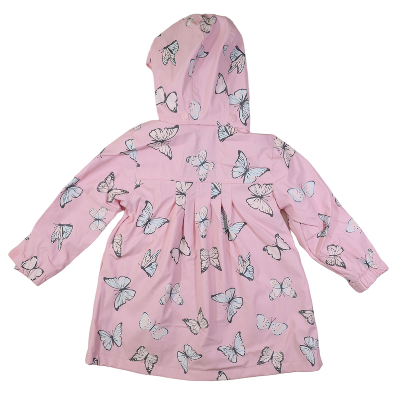 Korango butterfly colour change terry towelling raincoat fairytale pink