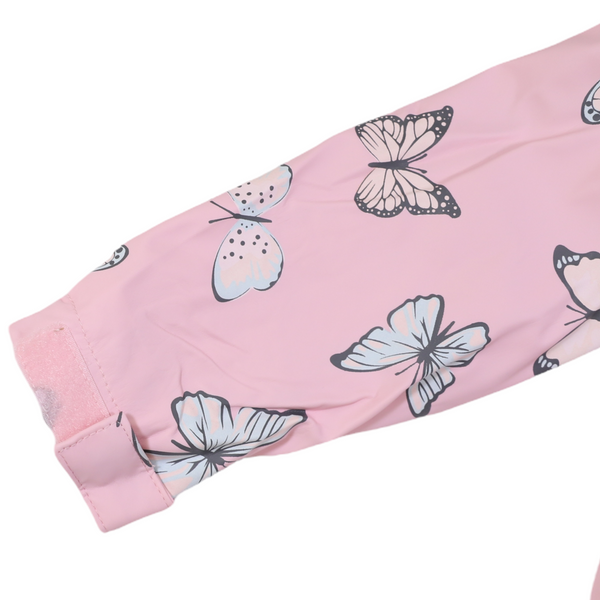 Korango butterfly colour change terry towelling raincoat fairytale pink