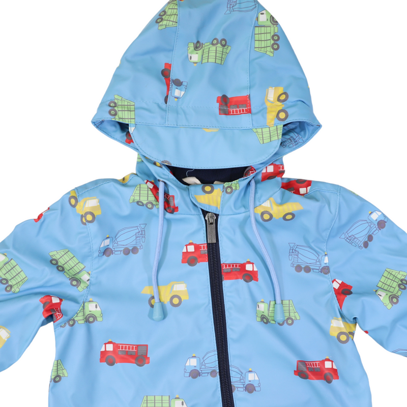 Korango trucks polar fleece lined zip rainsuit in blue