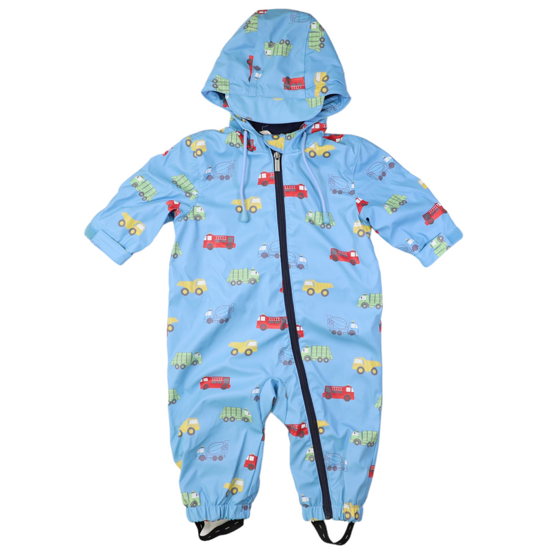 Korango trucks polar fleece lined zip rainsuit in blue