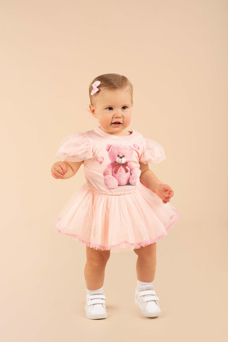 Rock Your Baby teddy baby Circus Dress in Pink