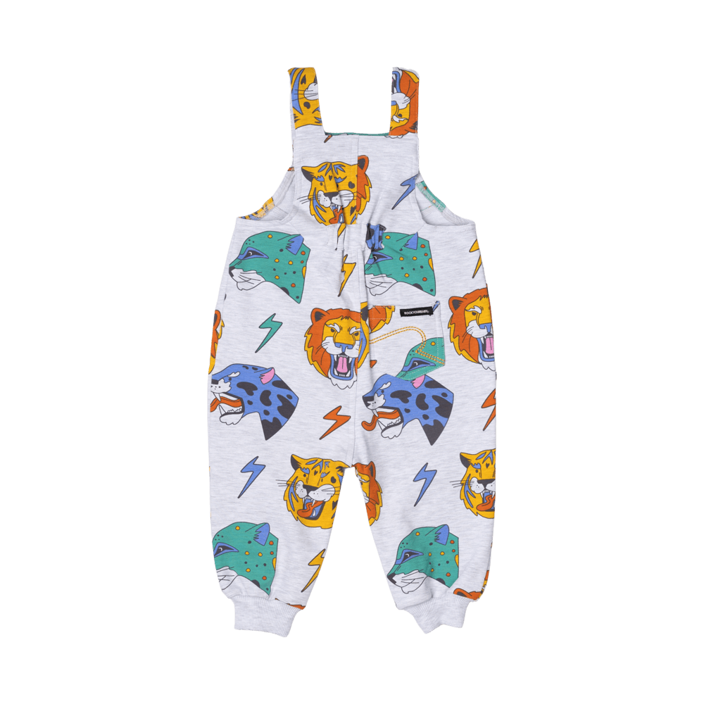Rock your baby Electric Marle Overalls in grey marle