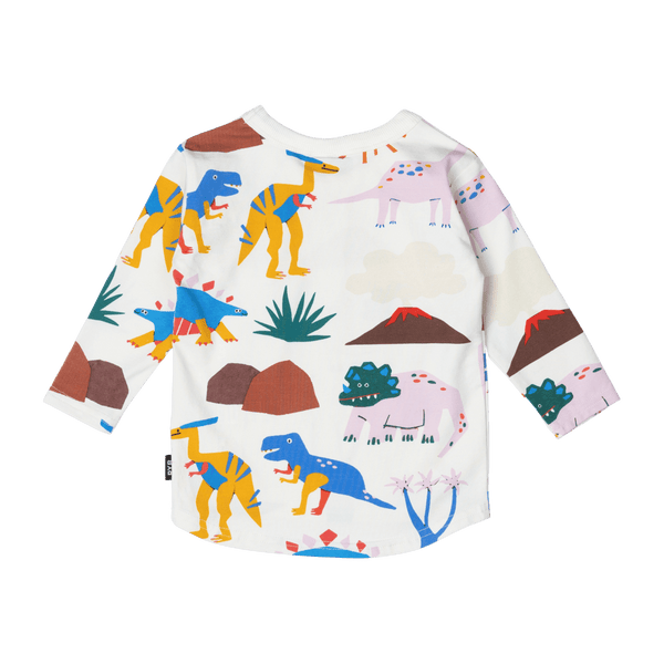 Rock Your Baby Dino Sun Baby LS Tee in Cream