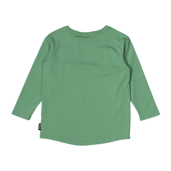 Rock Your Baby eat some spaghetti Baby LS Tee in green