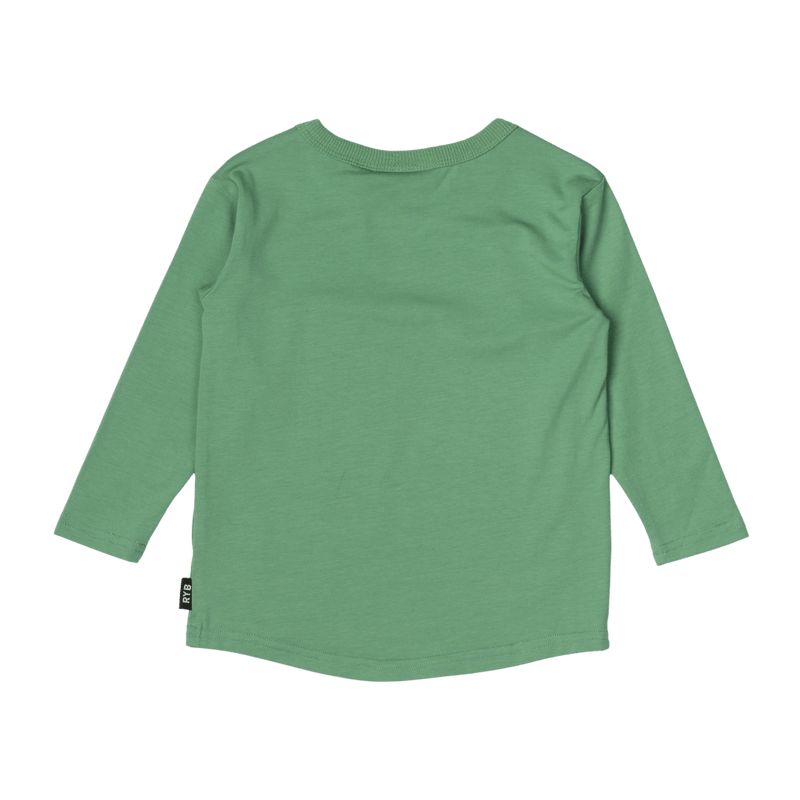 Rock Your Baby eat some spaghetti Baby LS Tee in green