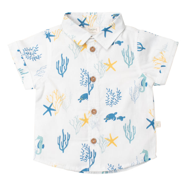 Tiny Twig Cambric shirt ocean in multi colour