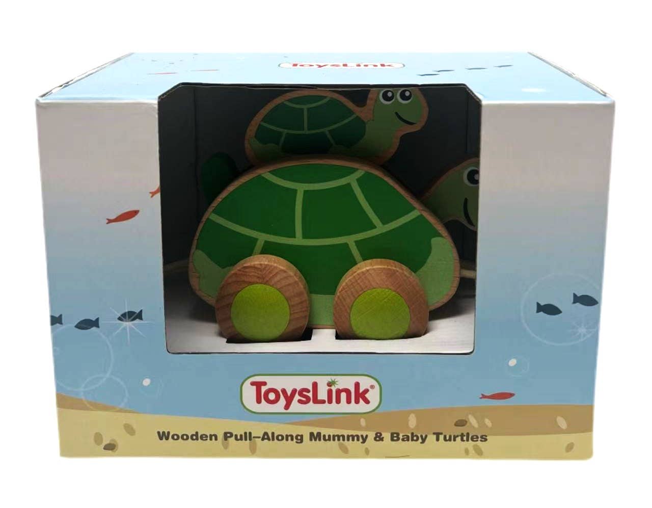 Toyslink Wooden Pullalong Mummy & Baby Turtles
