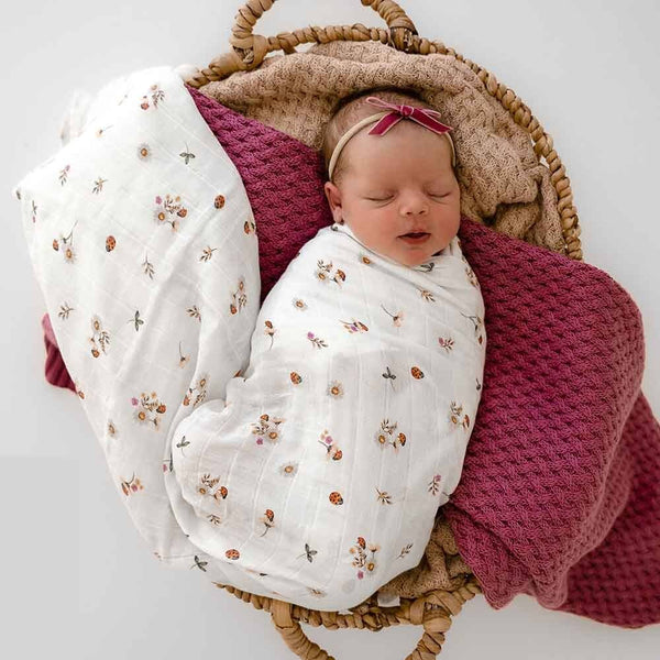 Snuggle Honey Ladybug Organic Muslin Wrap - Ladybug
