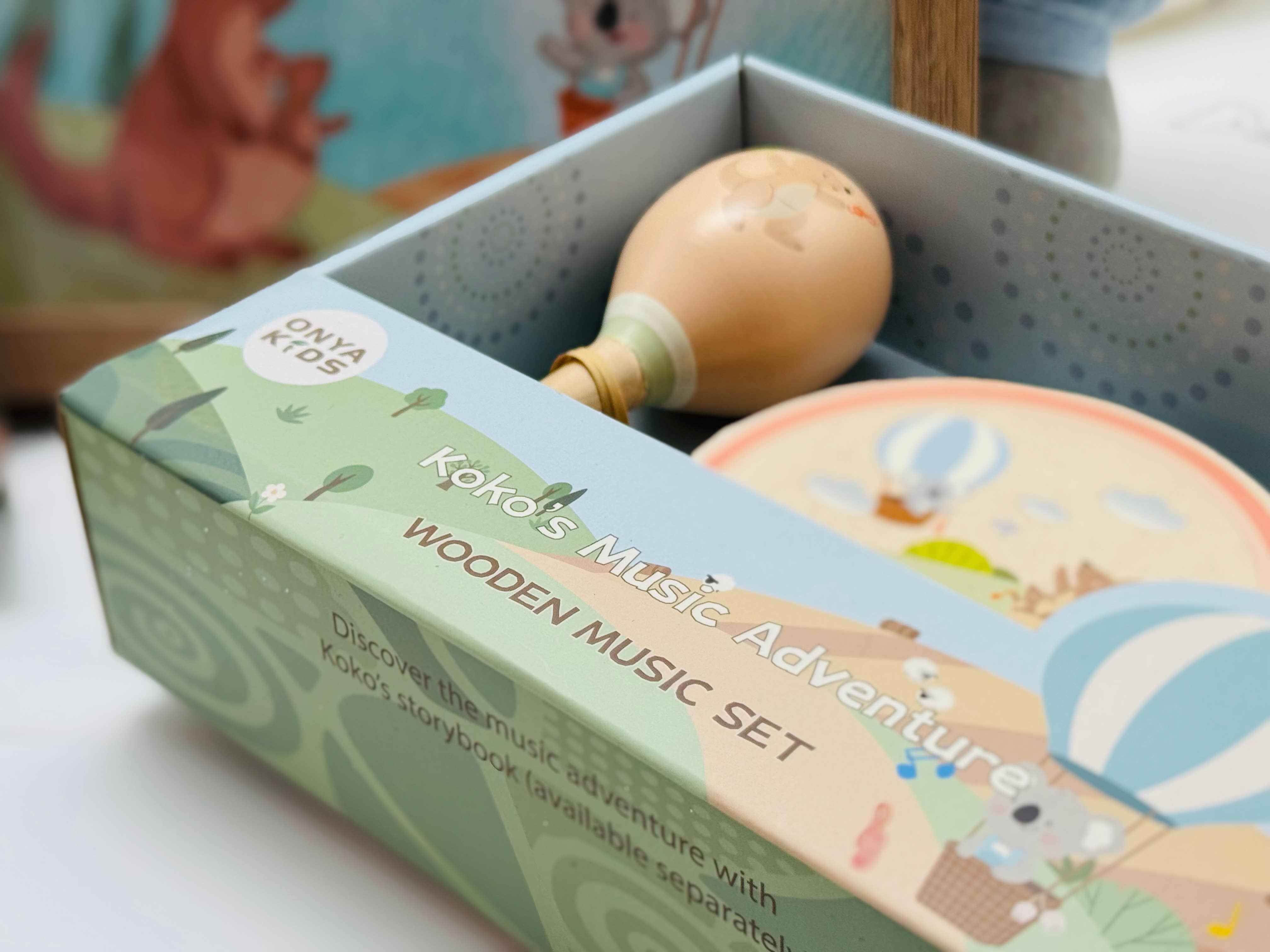 Onya Kids KoKo's Music Adventure Wooden Music 3 pcs Set
