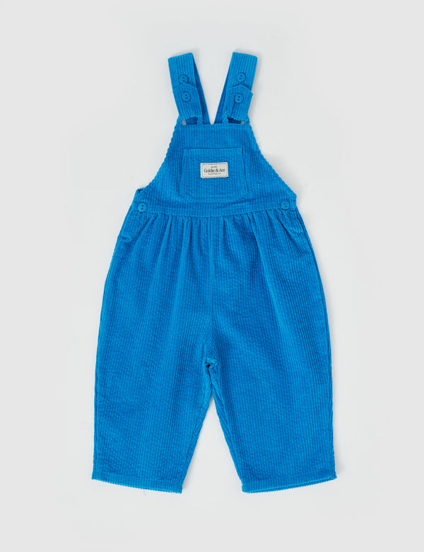 Goldie & Ace Sammy Corduroy Overalls Lake in Blue