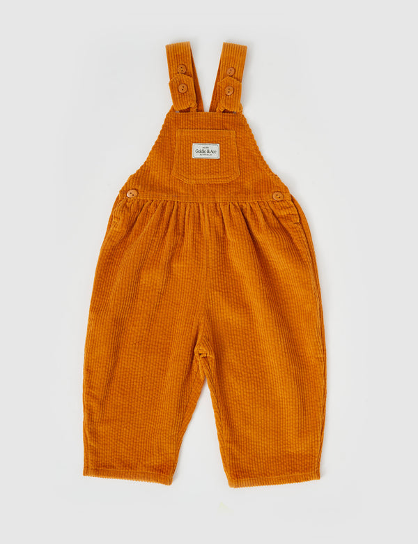 Goldie & Ace Sammy Corduroy Overalls Golden in Yellow