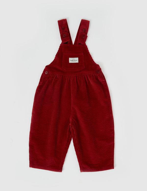 Goldie & Ace Sammy Corduroy Overalls Brick Burgundy